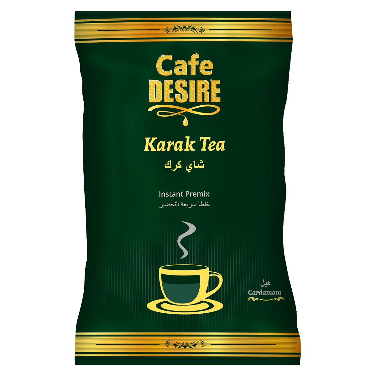 Karak Cardamom Tea Premix (1Kg) | 3 in 1 Tea |  Makes 80 cups | Milk not required | Cardamom Flavour Imported from Geneva | For Manual Use - Just add Hot Water | Suitable for all Vending Machines 