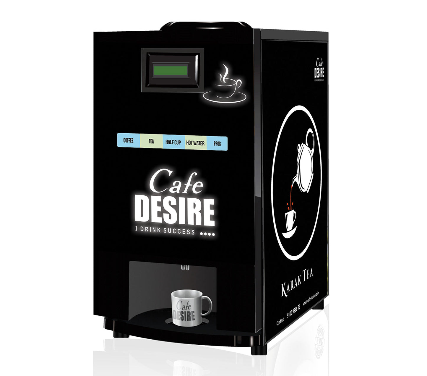 LED Coffee Machine 4 Lane | Four Beverage Options | Fully Automatic Tea & Coffee Vending Machine | For Offices, Shops and Smart Homes | Make 4 Varieties of Coffee Tea with Premix | No Milk, Tea, Coffee Powder Required